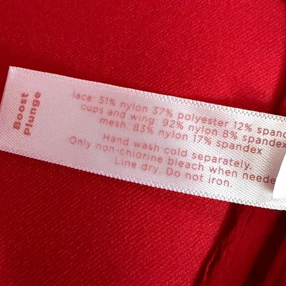 Cacique Boost Plunge Front Close Racerback Bra Red with Black Lace Accents 42DDD - Picture 10 of 10